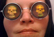 3d skull glasses funny 3d skull holographic sunglasses